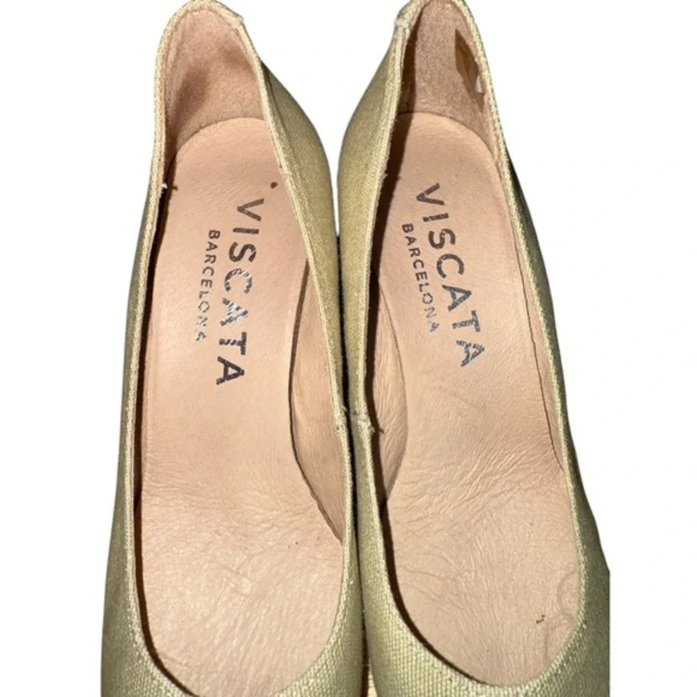 VISACATA Barcelona Womens US 5.5/6 EU 36 Espadrilles Pale Green Wedge Shoes‎